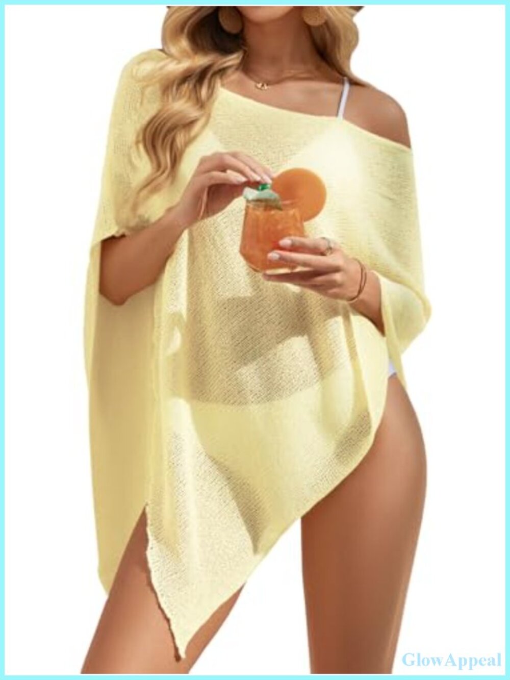 Mesh Knit Crochet Sheer Poncho Top Beach Cover Up Summer Spring Vacation